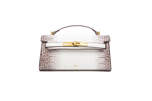 Ivory Croc Luxe Bag