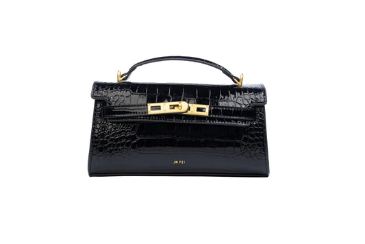 Noir Croc Luxe Bag