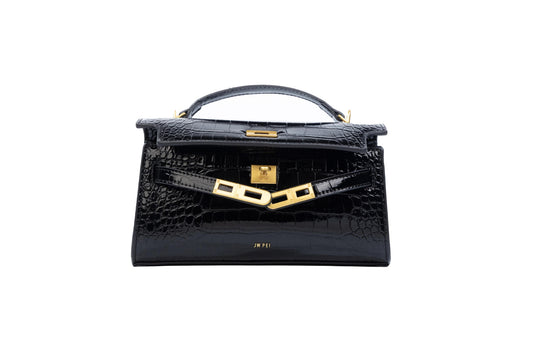 Noir Croc Luxe Bag