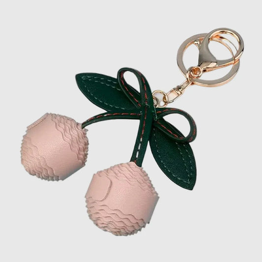 LEATHER CERISE BAG CHARM