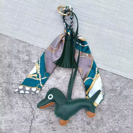 DACHSHUND DOG SILK SCARF BAG CHARM SALE PRICE