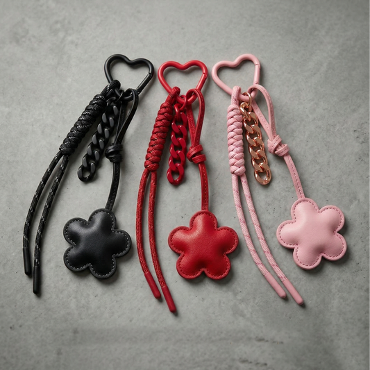 LEATHER FLOWER CHARM