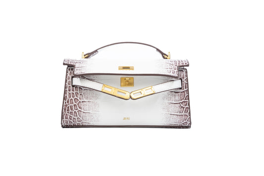 Ivory Croc Luxe Bag