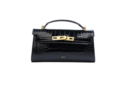 Noir Croc Luxe Bag