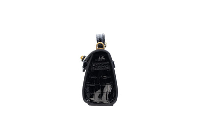 Noir Croc Luxe Bag